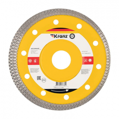 Фотография товара 'Kranz KR-90-0130 Диск алмазный отрезной Turbo волна 115x22.2x2x10 мм'