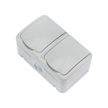 Фотография товара 'Kranz KR-78-0804 Блок горизонтальный 2 розетки (керамика) Mini OG IP54'