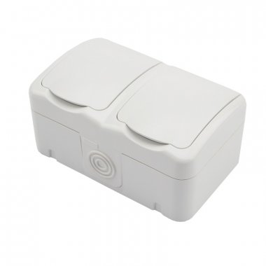 Фотография товара 'Kranz KR-78-0606 Блок горизонтальный 2 розетки Mini OG IP54'