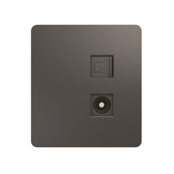 Фотография товара 'KR-78-0722-2 Розетка ROUND компьютерная RJ45 кат6 + TV с/у'