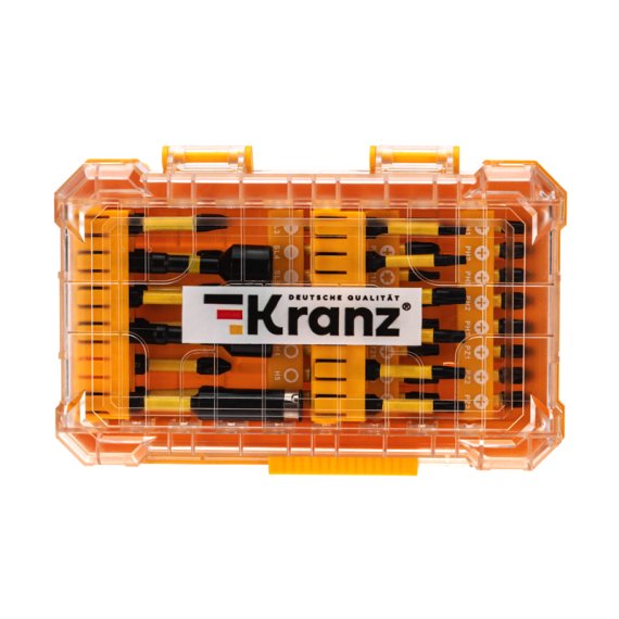 Фотография товара 'Kranz KR-92-0463 Набор торсионных бит с магнитным держателем и торцевыми головками, пластиковый кейс'