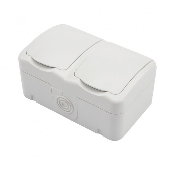 Фотография товара 'Kranz KR-78-0606 Блок горизонтальный 2 розетки Mini OG IP54'